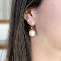 Georgia Logo Pearl Hoop Earrings