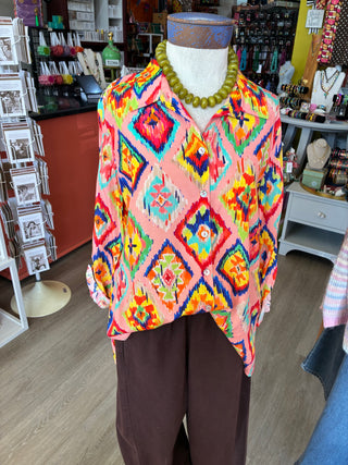 John Mark Diamond Button Up Blouse