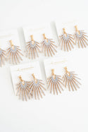 Marble Sunburst Statement Drop Earrings