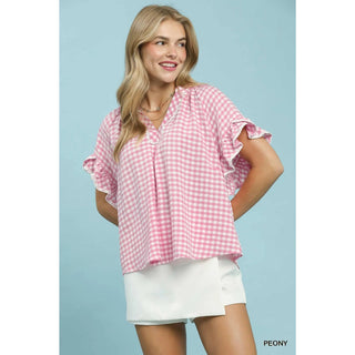 Gingham Ruffle Top