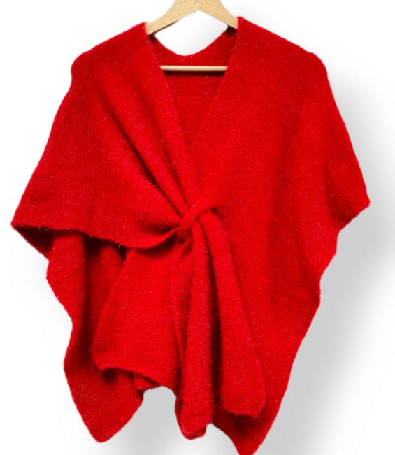 Italian Knit Cozy Warm Poncho with Loop LOOWIE