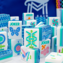 Crystal Prism Blue | Mahjong with Bold Angles and Vibrant Vibes | 1.25" x 0.9" x 0.7"