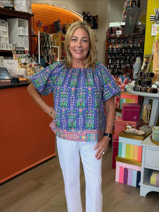 THML puff sleeve florarl top