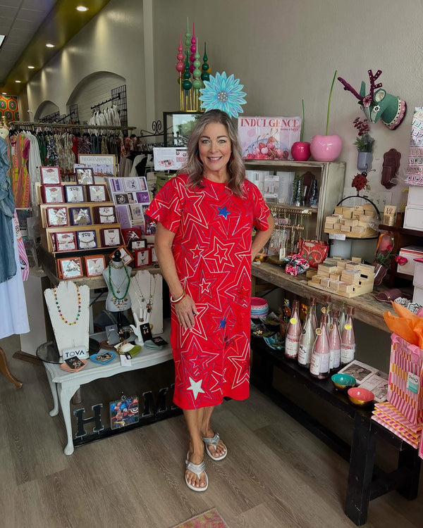 Queen of Sparkles Groovy Star midi Dress