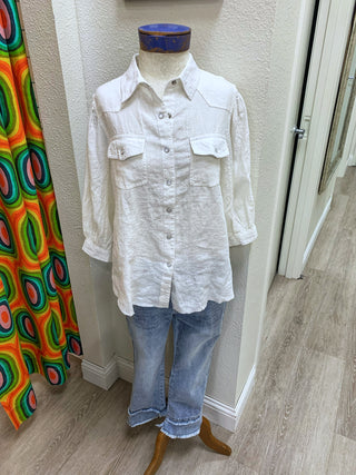 Ivy Jane White Snap Linen