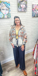 POL Lila Lattice Lace Denim Jacket