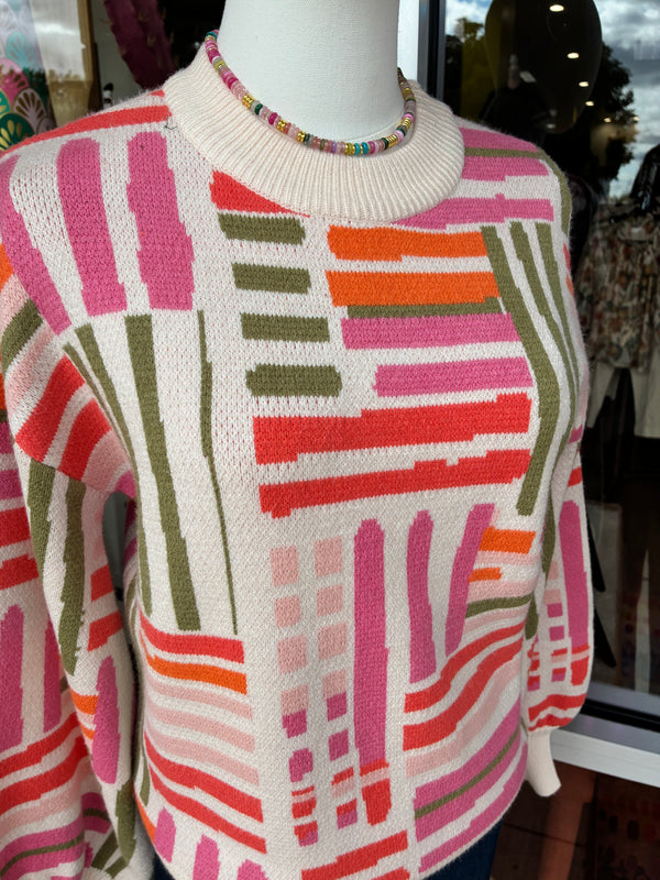 THML Pastel Parallel Lines Sweater