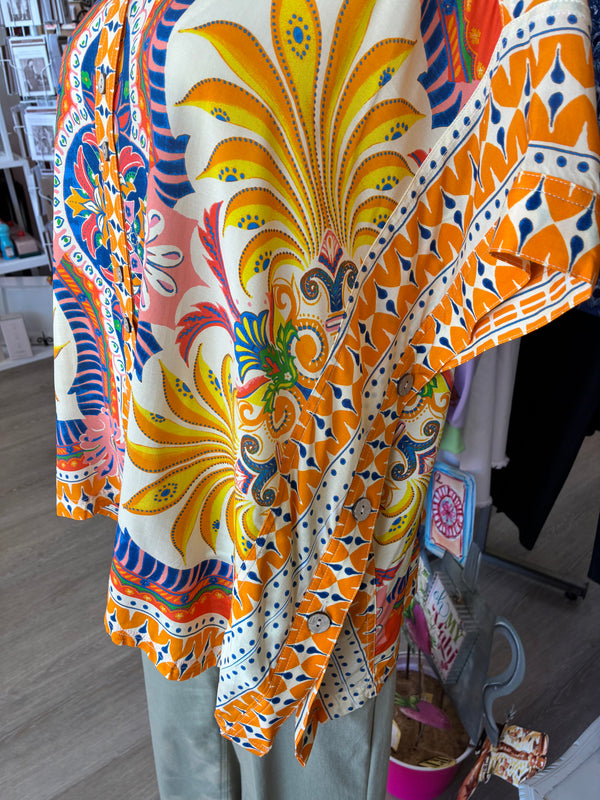 Tru Luxe Saffron Scarf Poncho Top