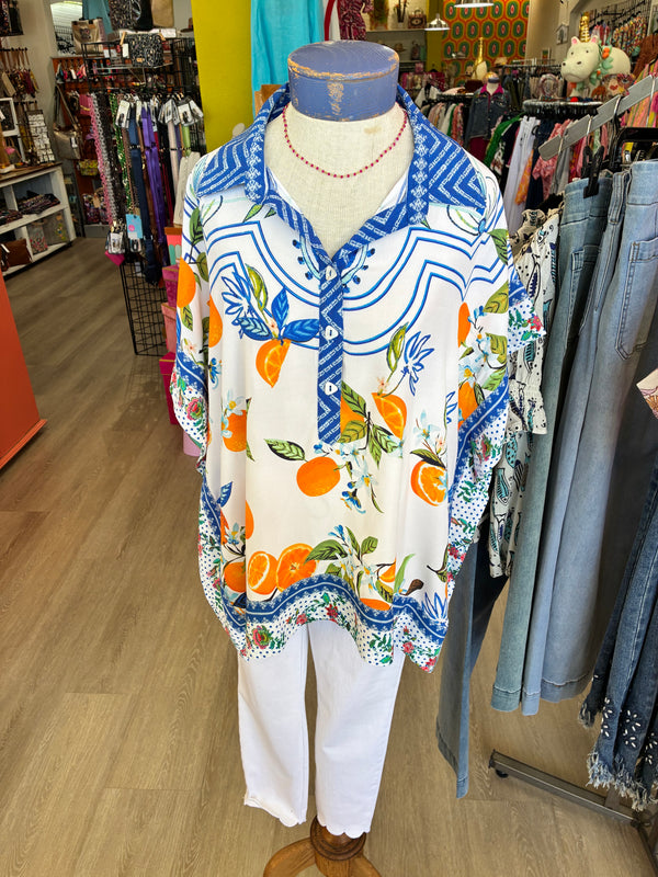 John Mark Topical Print Top