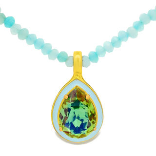 TOVA Dakota Pendant Necklace Light Blue