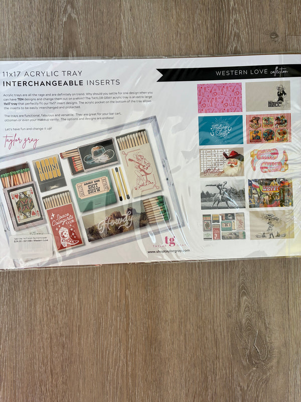 Taylor Gray 11x17 Acrylic Tray Interchangeable Inserts