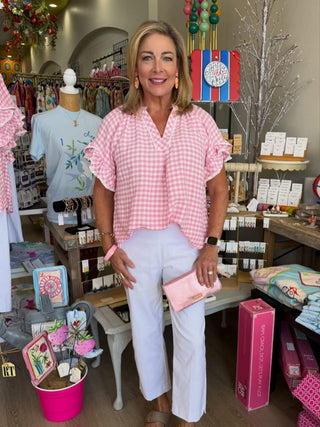 Gingham Ruffle Top
