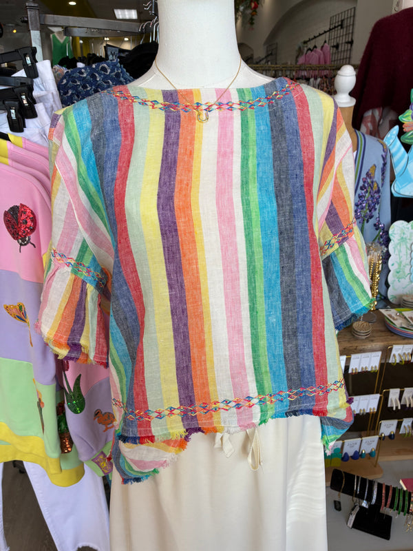 John Mark Y/D Striped Top