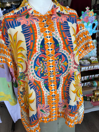 Tru Luxe Saffron Scarf Poncho Top