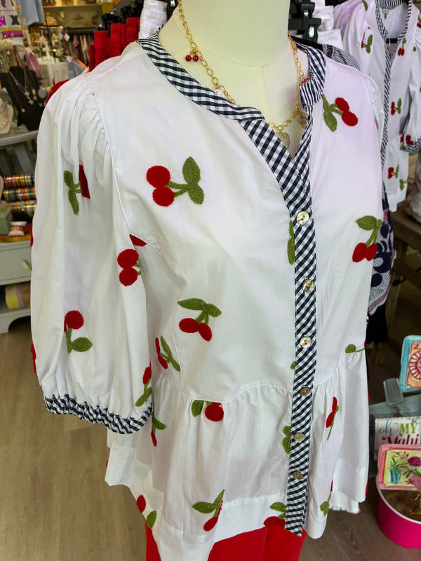 John Mark Cherry On Top Blouse