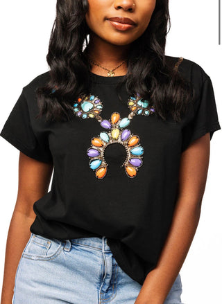 Queen of Sparkles Turquoise Necklace Tee