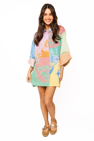 Queen of Sparkles Gingham Card Tunic