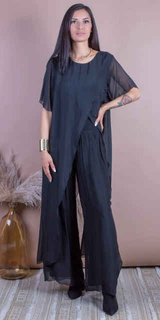 Buy black Gigi Moda Brezza Criss Cross Silk Tunic