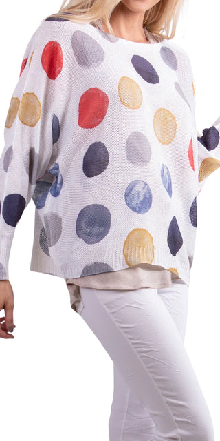 Buy white-multi-dot Gigi Moda Donatella Dot Sweater