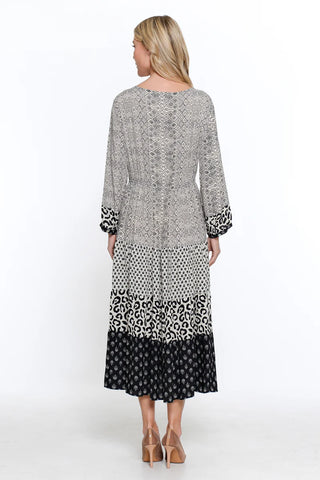 John Mark Black White Aztec Summer Dress