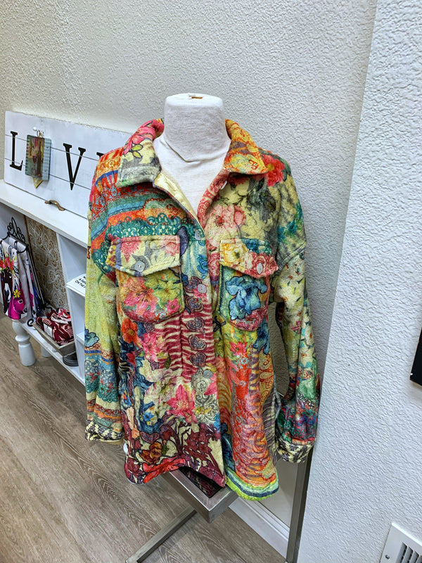 John Mark Printed Plush Jacket