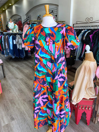 Peach Love Brown Multi Dress