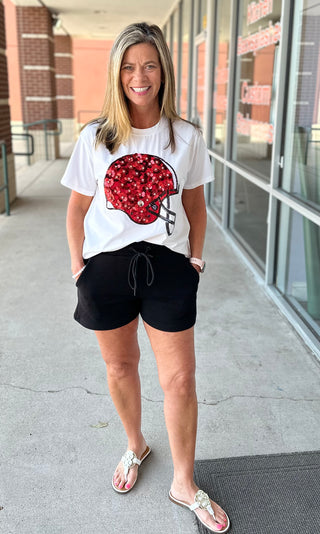 Queen of Sparkles Red & Black Helmet Tee