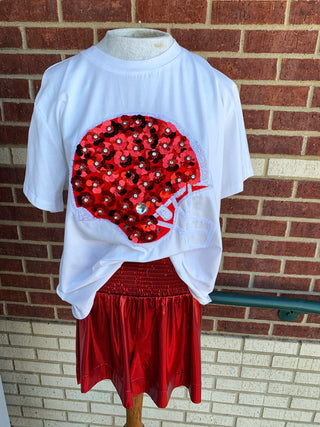 Queen of Sparkles Red & White Helmet Tee