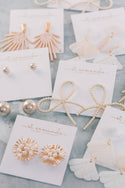 Gray Swinging Pearl Statement Drop Earrings
