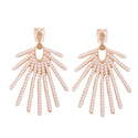 Pearl Sunburst Statement Drop Earrings