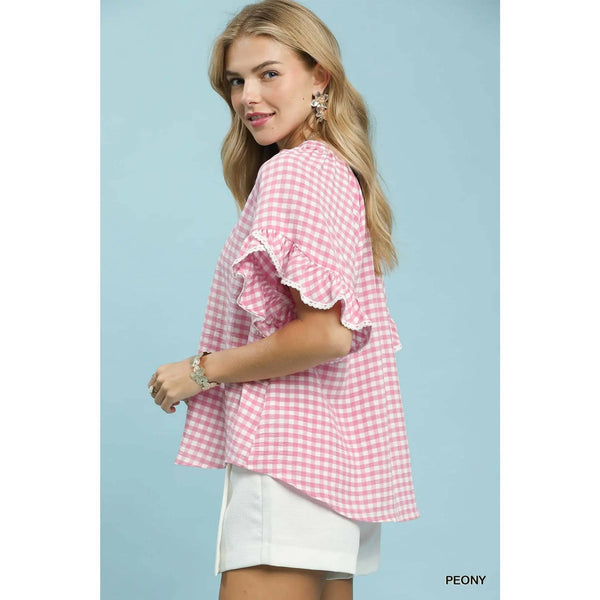 Gingham Ruffle Top