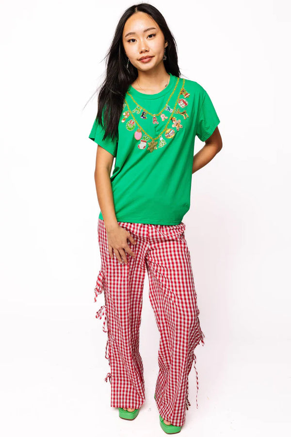 Queen of Sparkles Christmas necklace tee