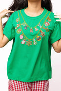 Queen of Sparkles Christmas necklace tee