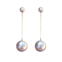 Gray Swinging Pearl Statement Drop Earrings
