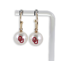 Oklahoma Pearl Logo Hoop Earrings