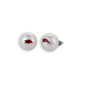 Arkansas Logo Pearl Stud Earrings