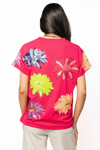 Queen of Sparkles Multi Flower Tee