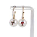 Texas Tech Pearl Logo Hoop Earrings