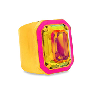 TOVA Big Dakota Ring in Neon Pink