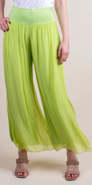 Buy lime Gigi Moda Jasmin Slit Silk Pant