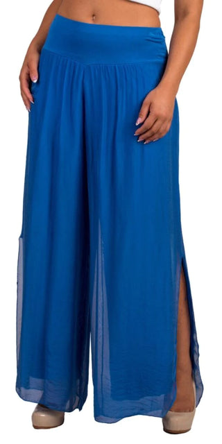 Buy royal-blue Gigi Moda Jasmin Slit Silk Pant