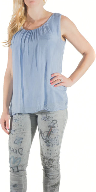 Buy blue Gigi Moda Aella Silk Tank