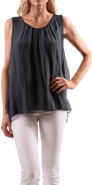 Buy charcoal Gigi Moda Aella Silk Tank