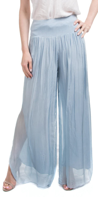Buy baby-blue Gigi Moda Jasmin Slit Silk Pant