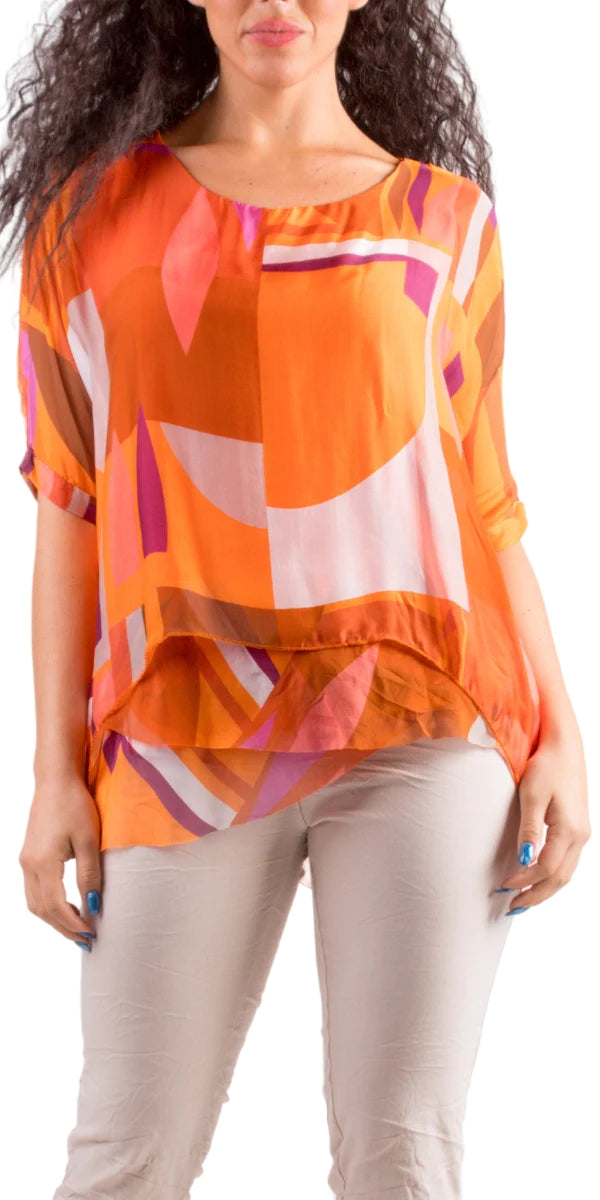 Gigi Moda Carmelina Graphic Silk Kaftan