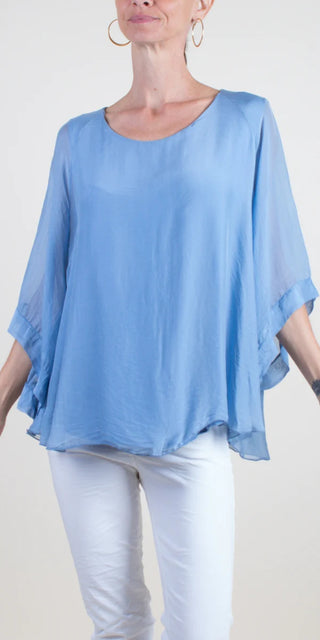 Buy blue Gigi Moda Coletta Silk Top