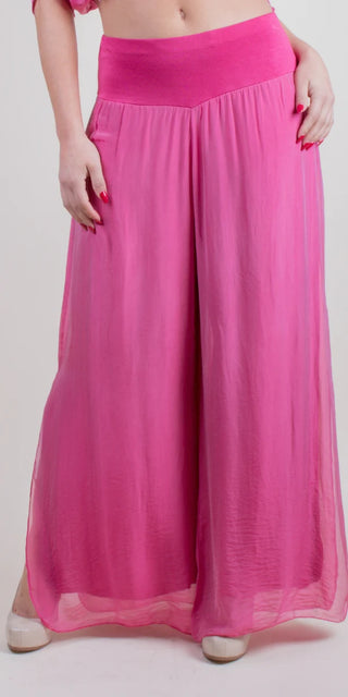 Buy magenta Gigi Moda Jasmin Slit Silk Pant