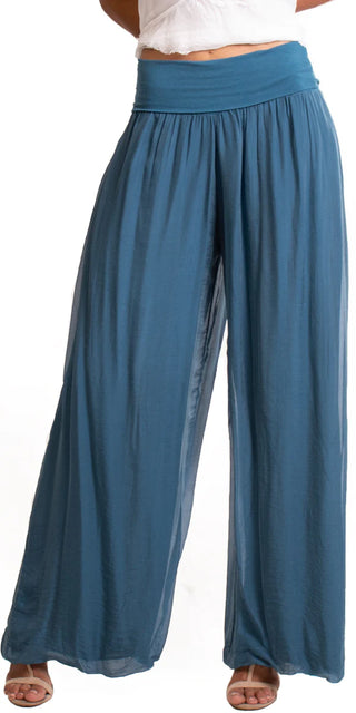 Buy teal Gigi Moda Jasmin Slit Silk Pant