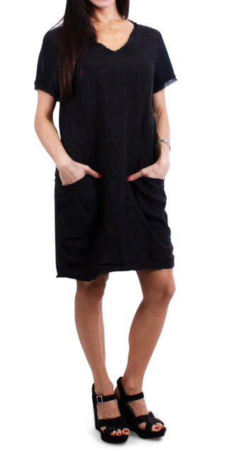 Buy black Gigi Moda Perla Linen Dress