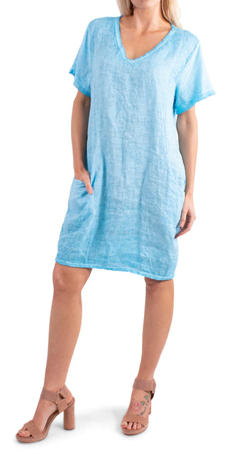 Buy turquoise Gigi Moda Perla Linen Dress